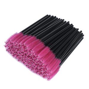 100PCS Disposable Eyelash Brushes, Rose Mascara Wands Applicator Makeup